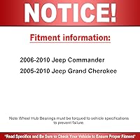 Vista 6 de MotorbyMotor 513234 Conjunto de cojinete de rueda delantera y cubo para Jeep Grand Cherokee 2005-2010, Jeep Commander 2006-2010 Conjunto