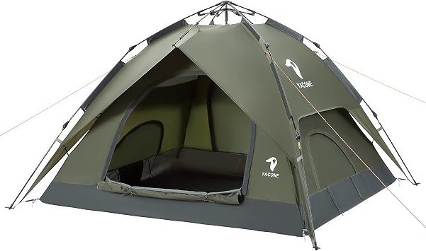 Amazon Yacone テント 数秒設営 ワンタッチテント 3人用 二重層 キャンプ ワンタッチ 2way ソロ テント キャンプテント Uvカット加工 防風防水 折りたたみ 登山 防災用 キャンプ用品 アウトドア コンパクト Yacone テント本体