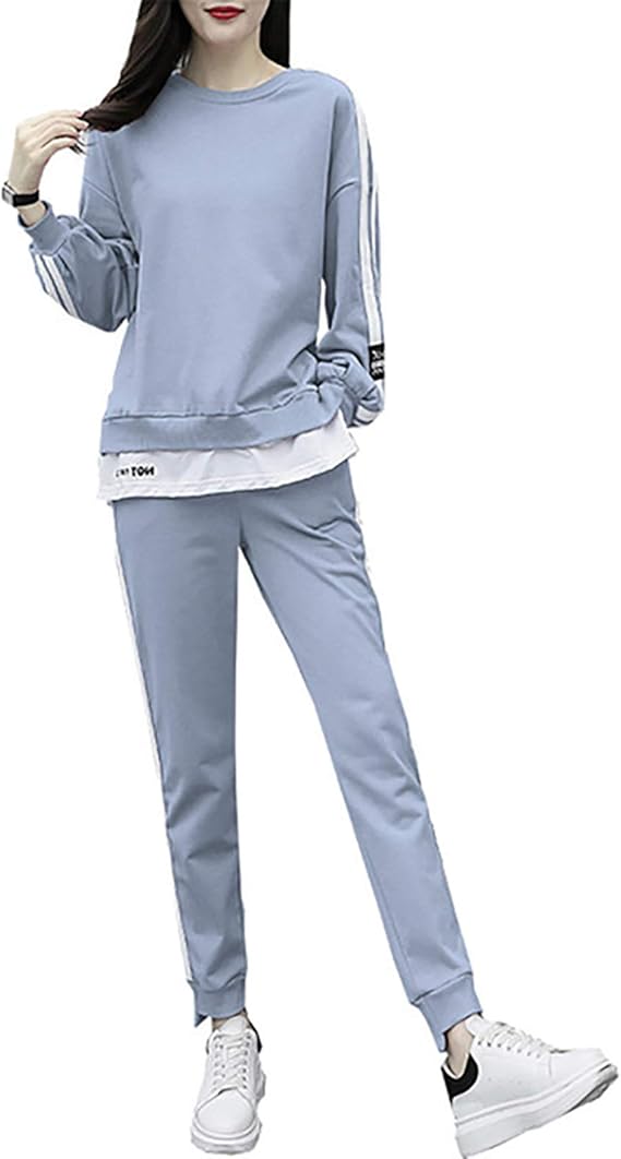Amazon Co Jp 2点セット スウェット ジャージ 上下セット レディース セットアップ スリムフィット ノーカラー ヨガウェア グレー L ファッション