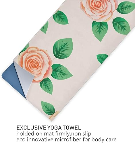 Miniatura 7 de Flower Yoga Towel 73 x 27 Inch Absorbent Non-Slip Yoga Mat Towel for Gym Pilates Hot Workouts