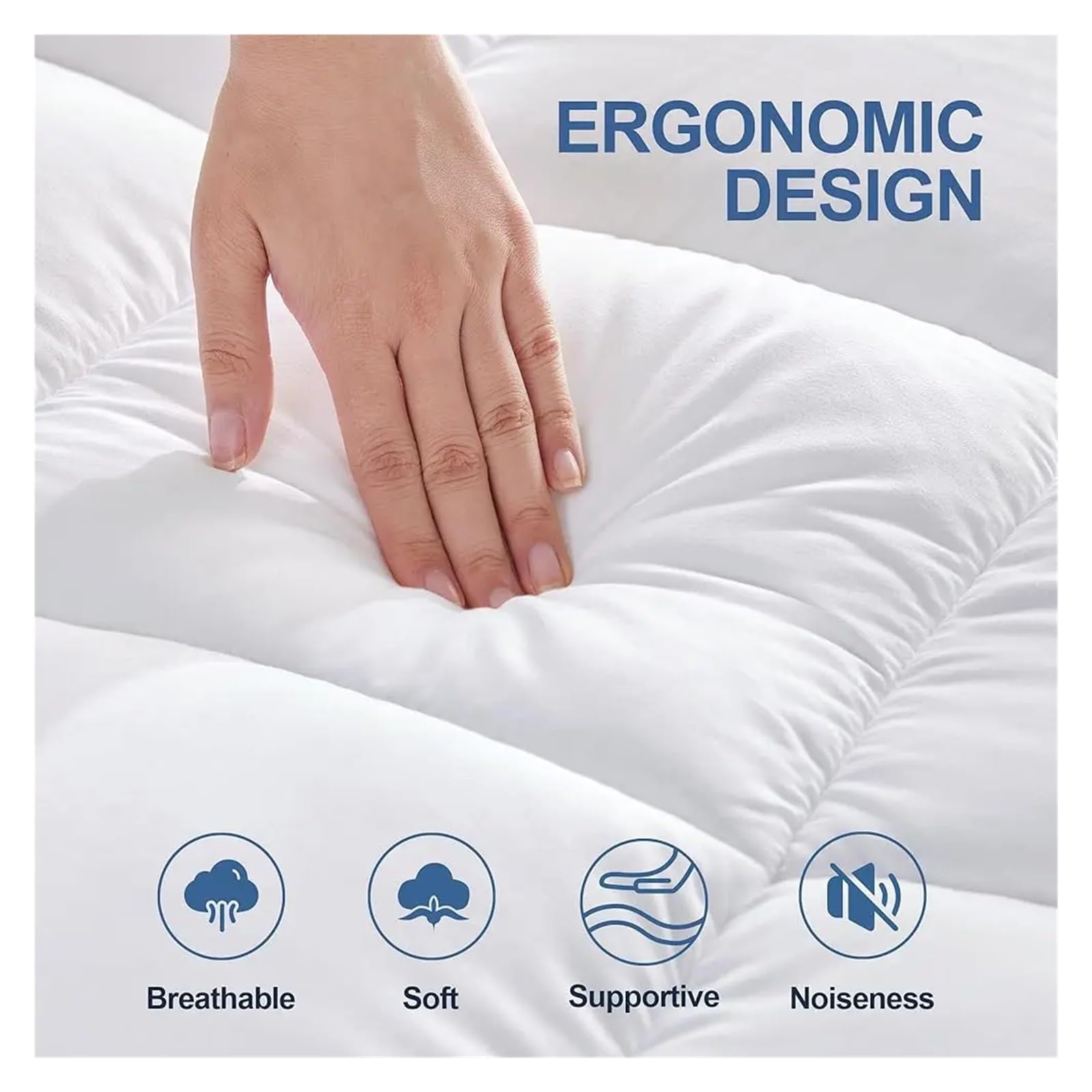 Protector de colchón refrescante, Acolchado y Ajustable, cubrecolchón Transpirable para Cama(Gray,Queen-60x80inch)