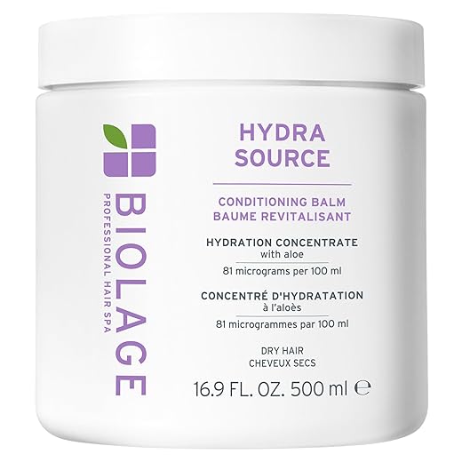 Biolage Hydra Source Conditioning Balm | Hydrates, Nourishes & Detangles Dry Damaged Hair | Moisturizing | Sulfate-Free | For Medium To Coarse Hair | Deep Conditioning | 16.9 Fl. Oz