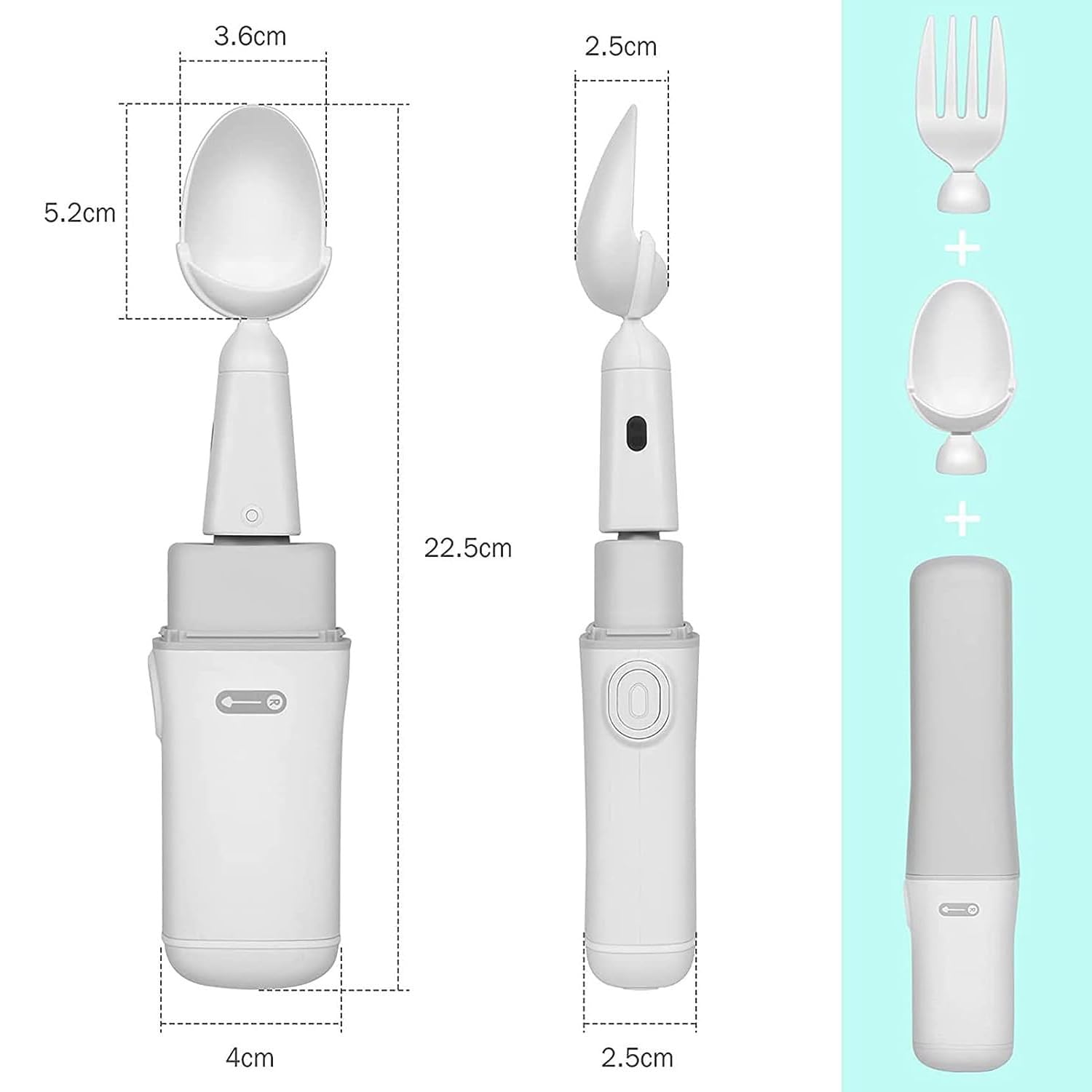 Cuchara Parkinson para Temblores De Manos, Cuchara Y Tenedor Estables Partibles con Kit De Elevación Inteligente Autoestabilizador para Pacientes con Artritis, Ancianos