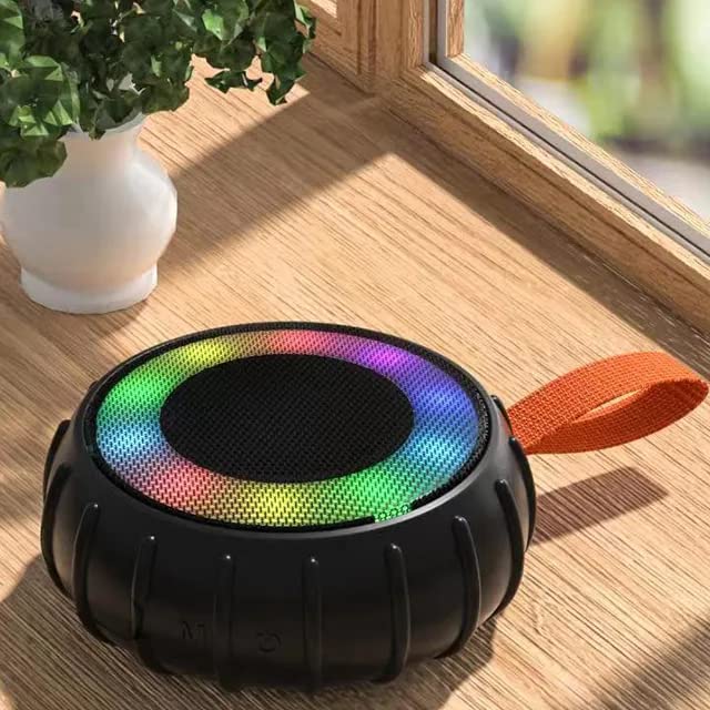 Image of (Tessco FS-344) Wireless Stereo Speaker with Rich bass with RGB Lights, IPX6 Waterproof Bass, 6-8H Playtime, Travel, Bath, Cycling (Black)
