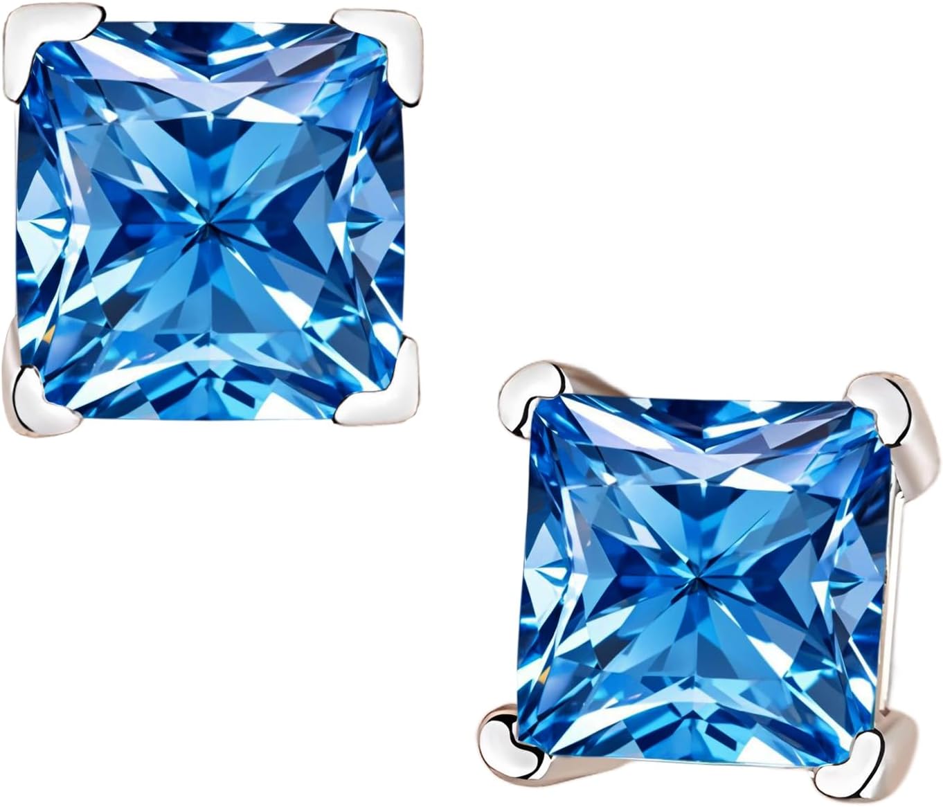 Moissanite Stud Earrings for Women, 0.8-2ct D Color, VVS1 Clarity, White Gold-Plated 925 Sterling Silver Stud Earrings, Anniversary Birthday for Women Men