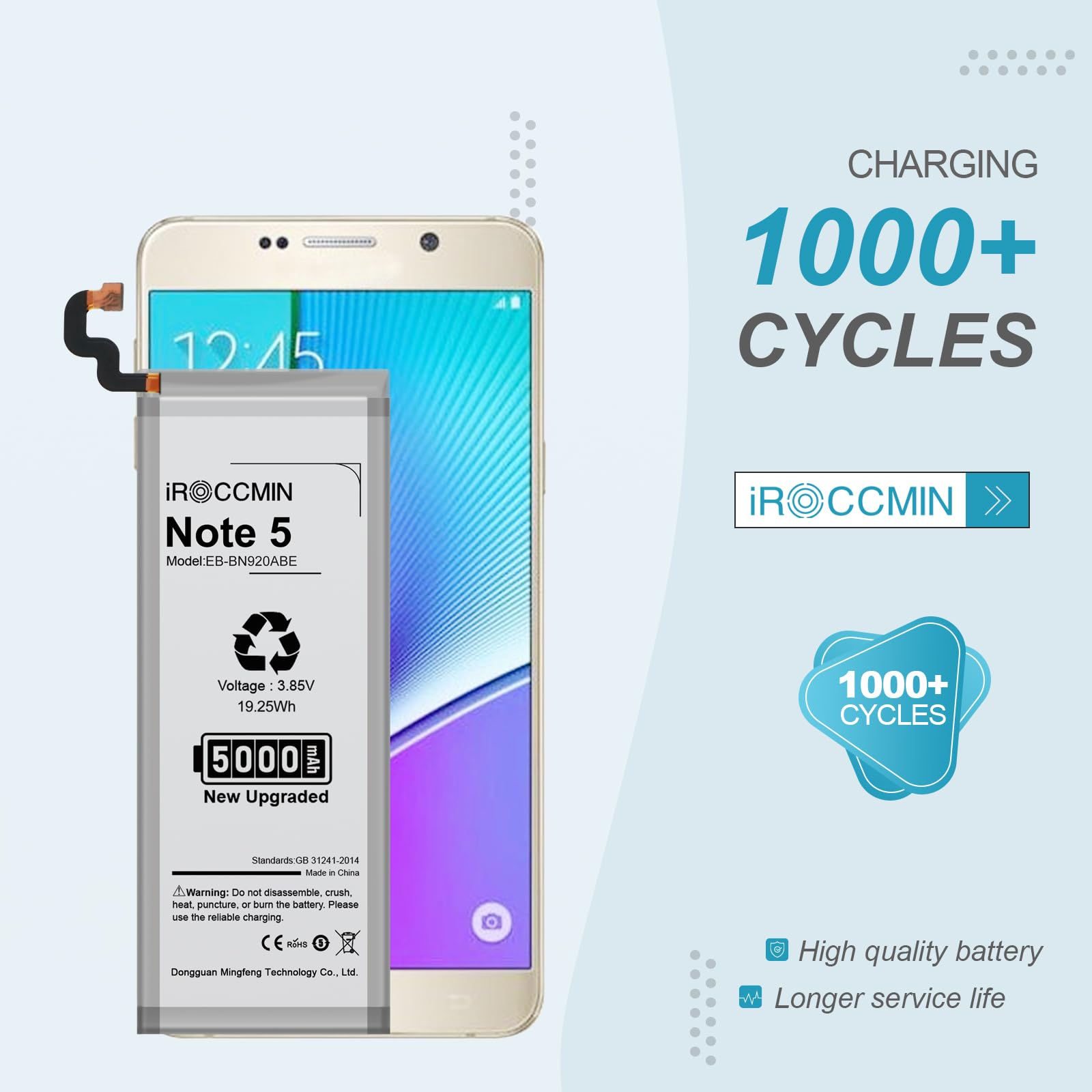 Galaxy Note Battery 5000mah High Capacity Replacement Battery - Main Image