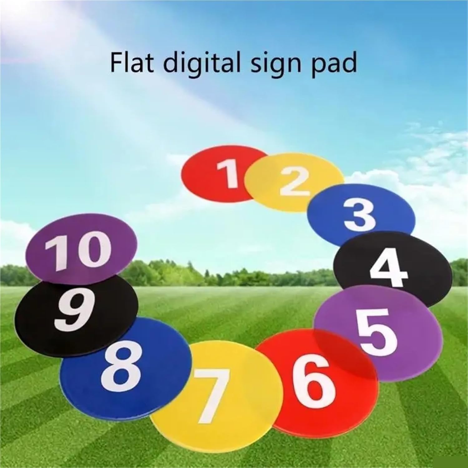 10pcs Numbered Floor Spots Markers Soccer Flat Sign Discs Football Nonslip Floor Marker