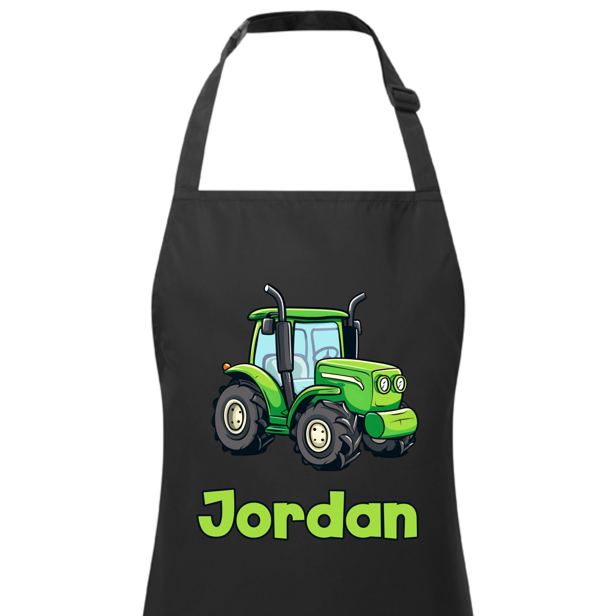 PIXPRINT Personalised Any Name Tractor Waterproof Kids Apron. Craft, Bake, Cook. Boy, Girl, Unisex. Gift, Black, 3-6 Years - Image 2