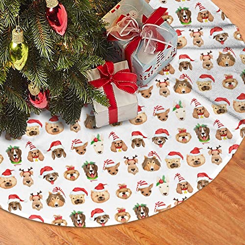 Christmas Dogs Puppies Christmas Tree Skirt 36 Inch Farmhouse Ornaments Decorations #TOP1