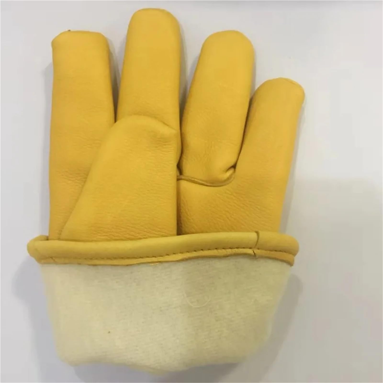 Generico Guanti da lavoro in pelle bovina foderati in pile | Guanti termici invernali in pelle for uomini e donne for lavori con tempo freddo(2 pairs,L)