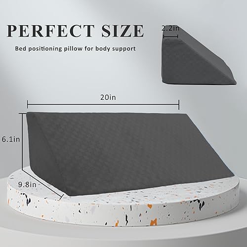 Miniatura 6 de Almohada de cuña de cama para dormir de lado, almohada triangular con relleno de esponja para posicionamiento corporal, adecuada para embarazo y