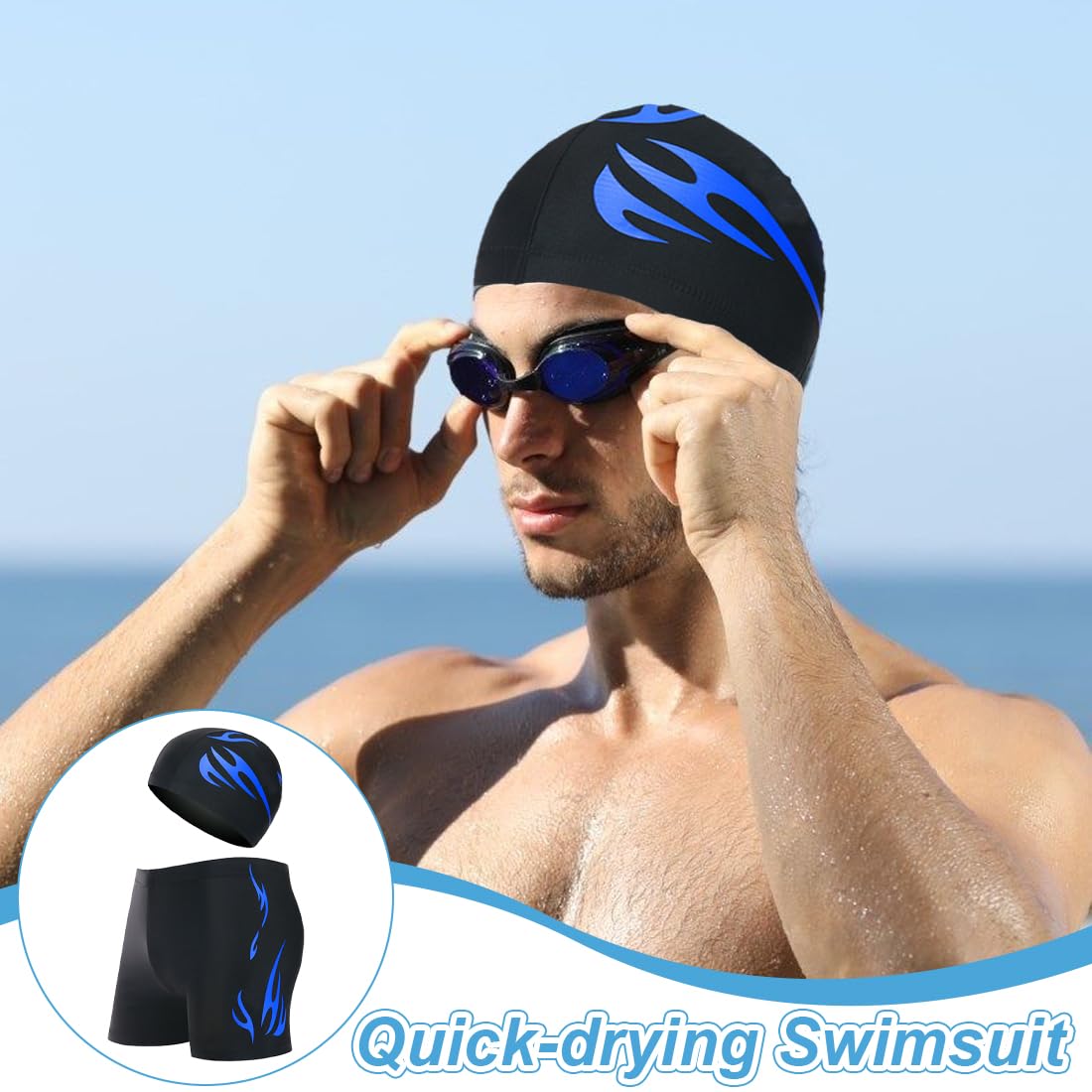 Traje de baño para Hombre con Capucha superelástico Playa Natación Buceo XL