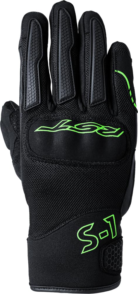 RST 3182 S1 Mesh Motorcycle Gloves - Medium - Black / Neon Green, Black/green