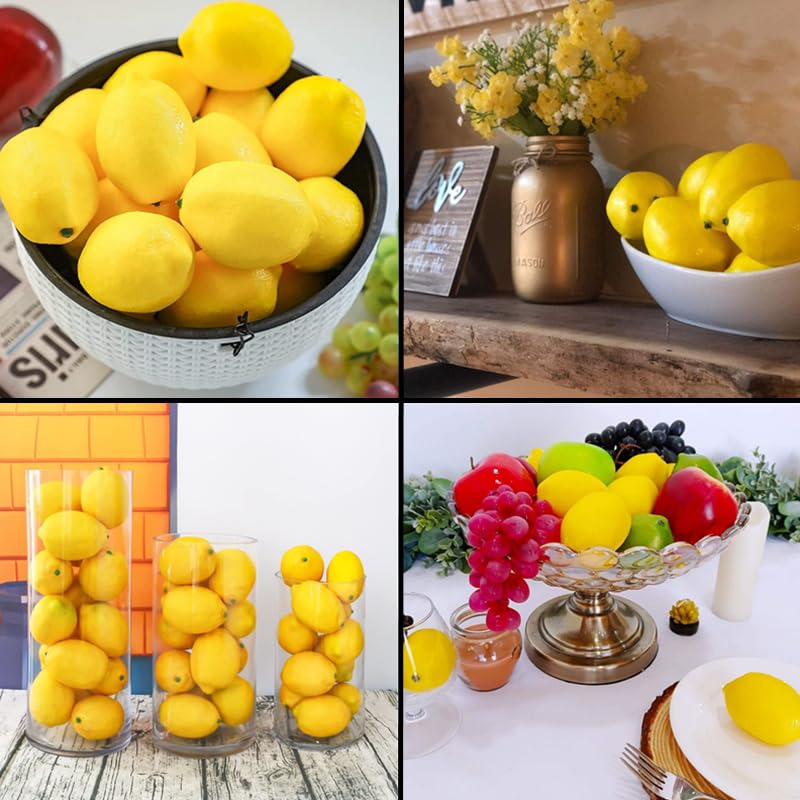Rama de limón Artificial, decoración de limón Amarillo de 65 cm Rama de Limones Falsos para Cocina, Fiesta, casa de Campo, Centro de Mesa, decoración del hogar | en línea