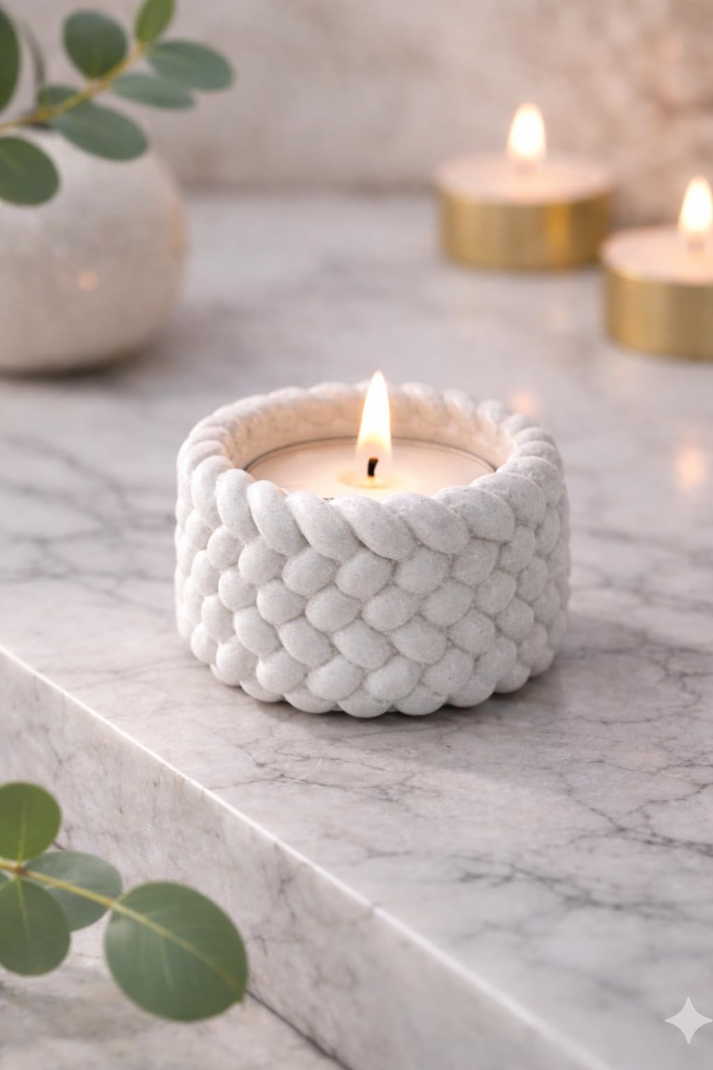 Decorative Candle Holder Set Small Medium Large | Tealight & Taper Stand for Home Decor, Living Room, Dining Table, Puja, Diwali Decoration | Multi-Color Options (White, Small)-image-17