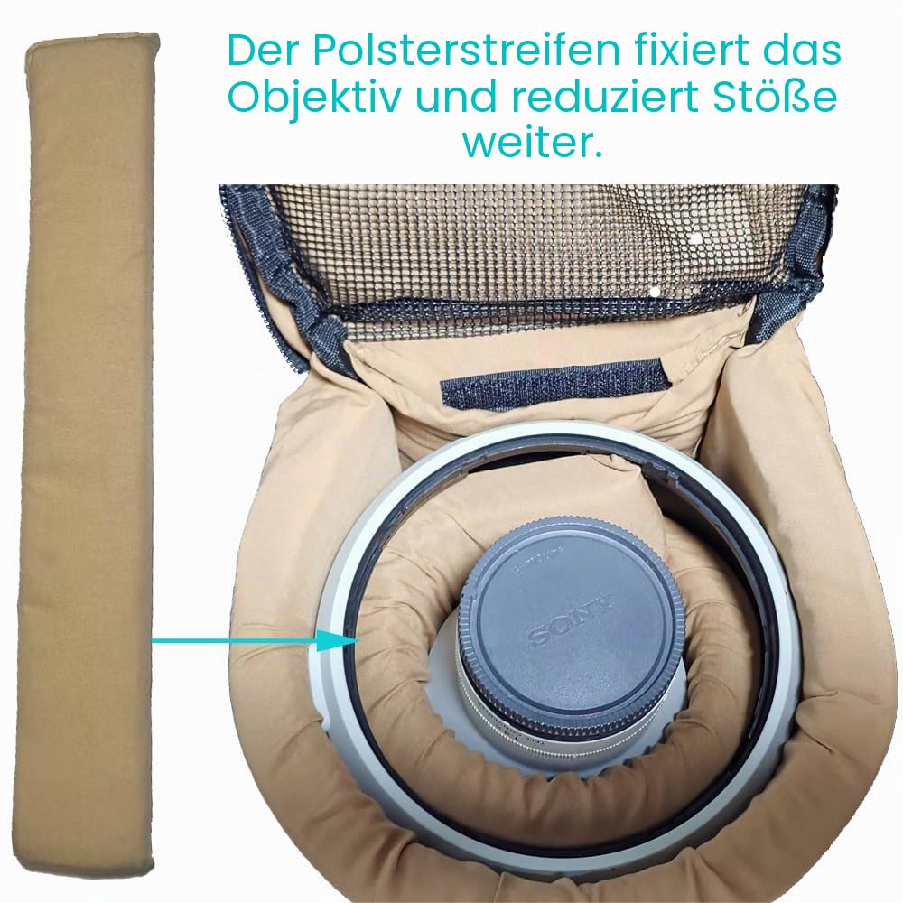 Nicama LB1 Deluxe Objektivtasche mit 1 x Umhängeband, Wasserabweisend für Canon RF 800 mm/Tamron SP 150-600 mm/Sigma 150-600 mm / 150-500 mm/Nikon Nikkor AF-S 200-500 mm