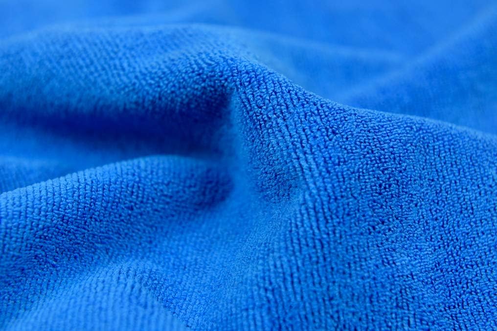 CARCAREZ Premium Microfiber Detailing Towels, 340 GSM Lint Free Car Buffing Waxing Polishing Drying Towels (6, Blue, 16x16 Inch)