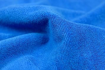 CARCAREZ Premium Microfiber Detailing Towels, 340 GSM Lint Free Car Buffing Waxing Polishing Drying Towel, Pack of 6 (Blue)