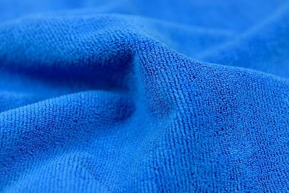 CARCAREZ Premium Microfiber Detailing Towels, 340 GSM Lint Free Car Buffing Waxing Polishing Drying Towel, Pack of 6 (Blue)