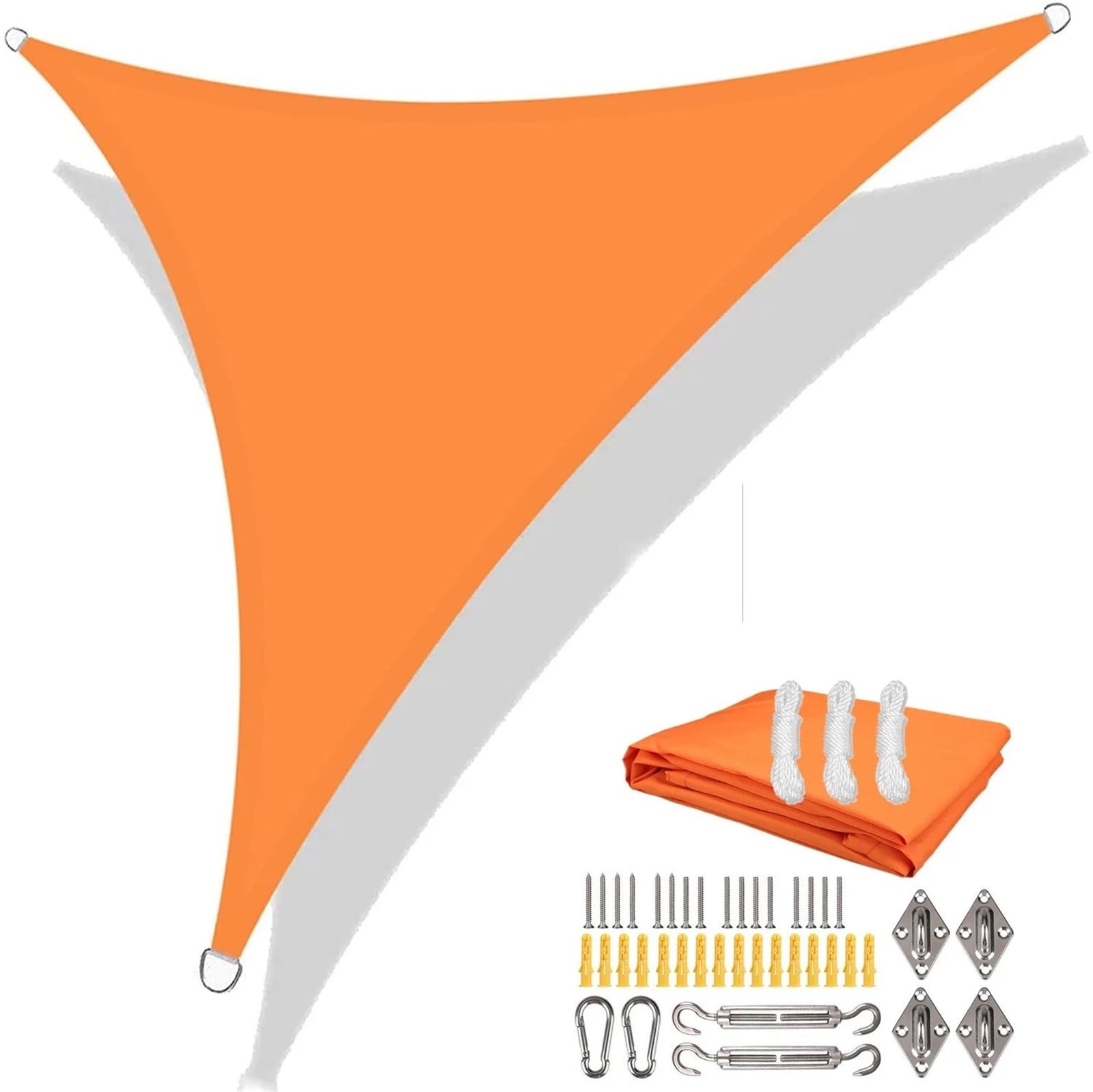 Lot de 2 pare-soleil triangulaires Sa - Résistant aux intempéries et respirant avec cordes de fixation pour camping et voyage (500 x 500 x 500 cm)
