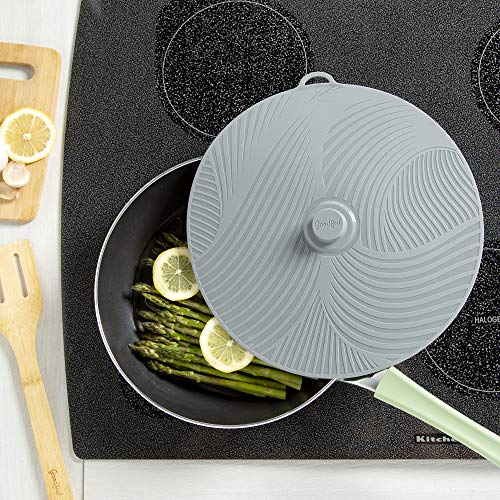 Goodful Universal Silicone Lids For Pots And Pans, Heat Safe, Reusable Suction Seal Covers For Bowls, Pots, Cups- Food Grade, Dishwasher Safe, 3 Piece, Gray, Green And Sage #TOP4