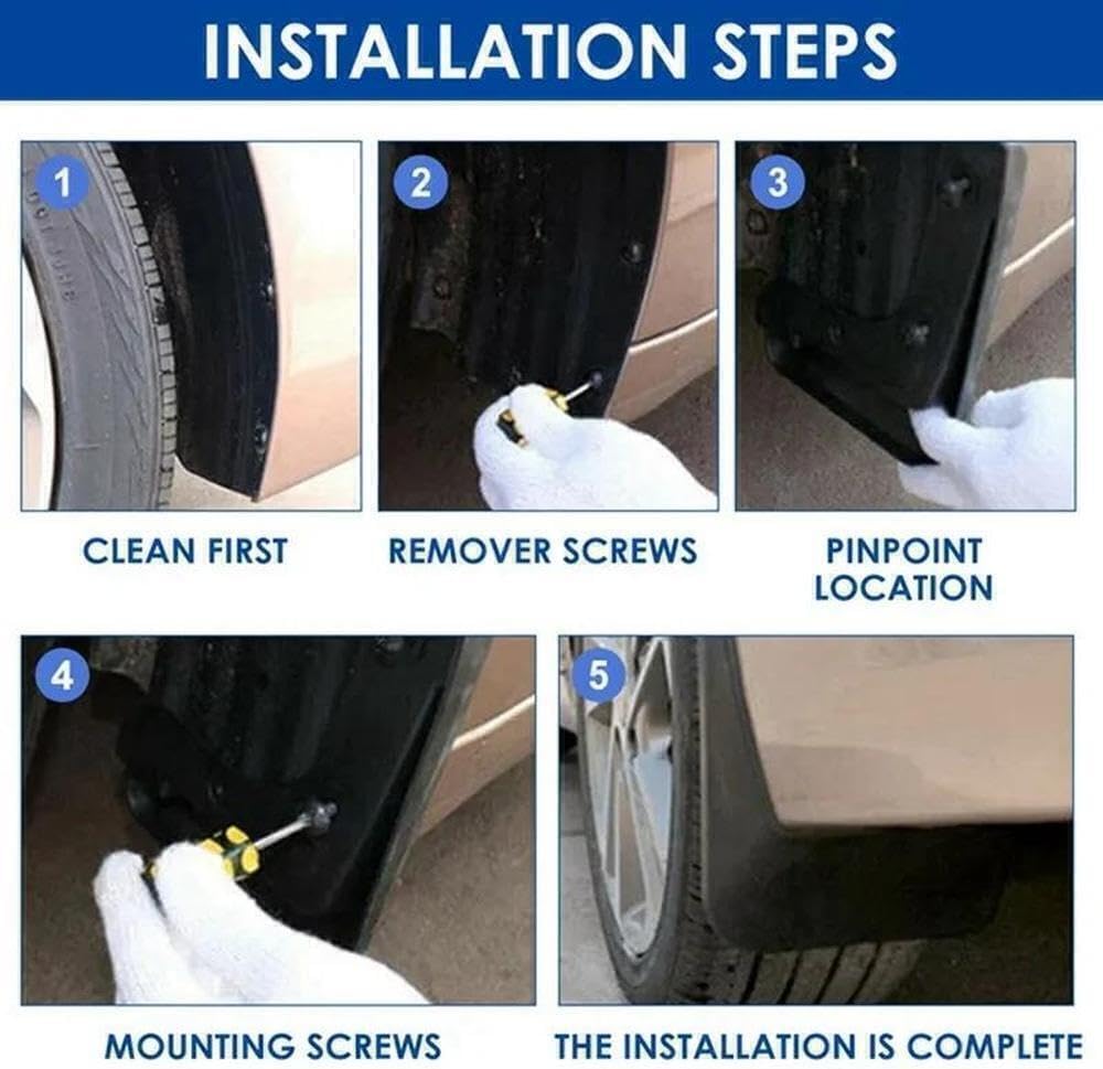 Auto Parts 4PCS Car Mudguard Mud Flaps Splash Mud Guard Fender for Peugeot 5008 2017-2021 Car Accessories