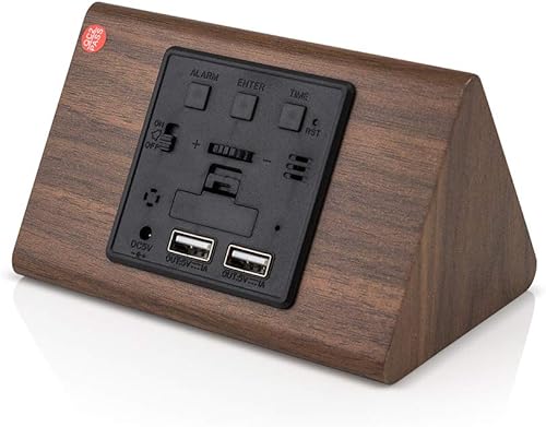 Vista 23 de OCT17 Reloj de madera de madera, nueva versión LED alarma reloj de escritorio digital brillo ajustable, hora de alarma, muestra la hora