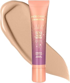FACES CANADA Strobe CC Tint Mini - Paradise Vibes 01, 18ml | 5-in-1 Serum + Moisturizer + Primer + BB/CC Cream + Strobe Cream | Lightweight | Radiant Dewy Glass Skin Glow | Niacinamide & Hyaluronic Acid | For Fair To Light Skin