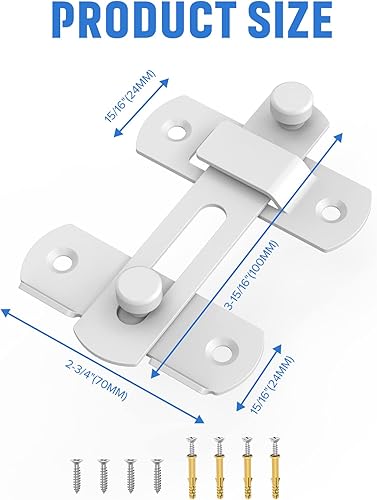 Miniatura 5 de Cerradura de puerta corrediza de granero, pestillos de puerta de acero inoxidable, pestillo de seguridad para gabinete de vino, baño, exterior,