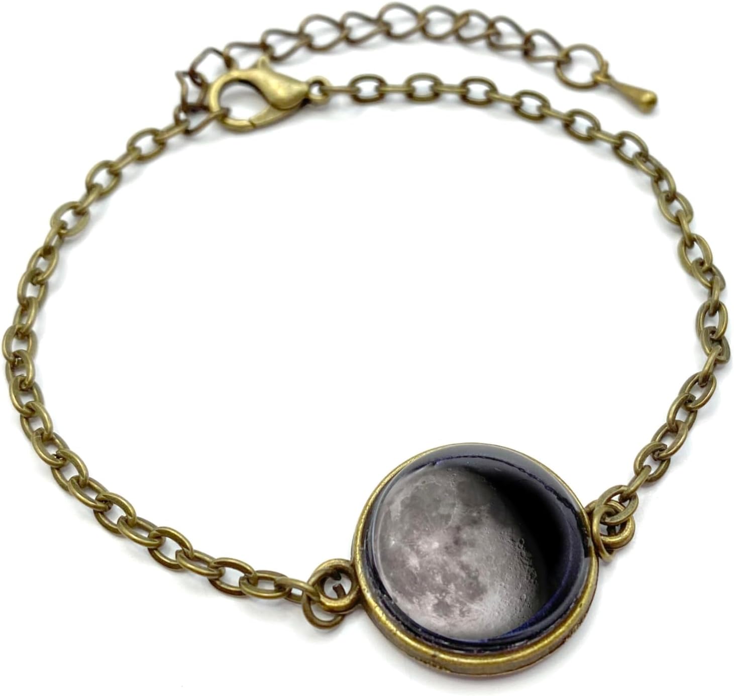 Custom Birth Moon Phase Bracelet – Personalized Lunar Charm Jewelry with 1 to 4 Moons – Silver, Bronze, or Stainless Steel – Glow in the Dark Option – Unique Birthday, Anniversary, or Memorial Gift