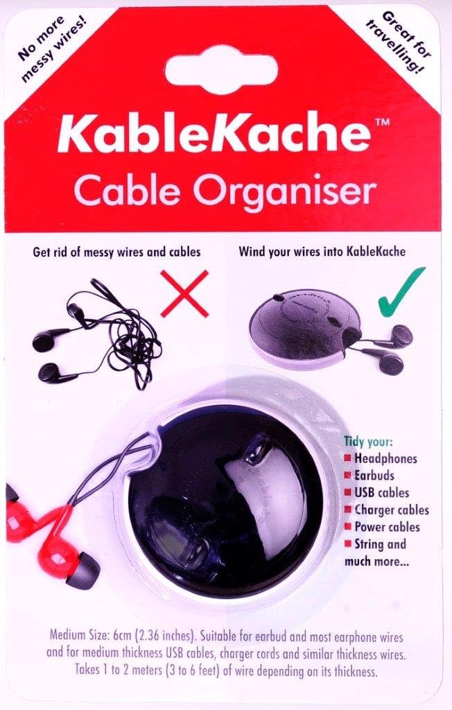 Earbuds Case for Cord ManagementPrevent tangled cords, wind up excess cord in KableKacheGreat for tablets, cameras, headphones, ipods and other small cords