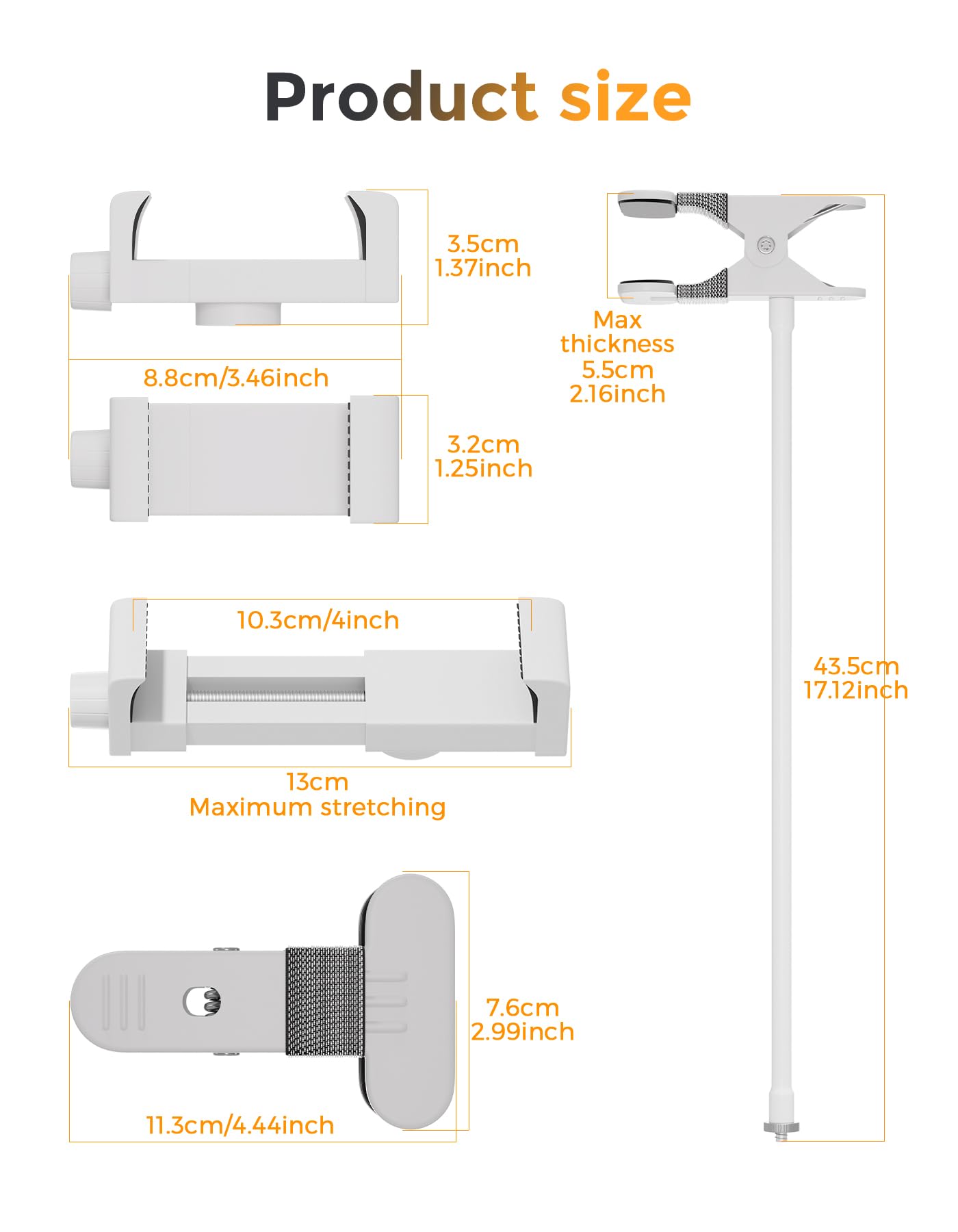 Soporte Universal para Monitor de Bebé GHB Camara,Philips Avent/Momcozy/ieGeek BOIFUN/GHB/Hellobaby,Soporte Flexible para Cámara de Bebé con Rosca 1/4",Compatible con la mayoría de vigilabebés