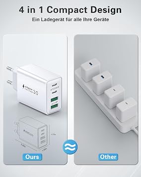 USB C Charger 40W, iPhone Charger Fast Charge Multiple USBC Plug PD+QC Fast Wall Adapter Type C Mobile Chargers for iPhone 17 16 15 14 13 12 11 Pro MAX Plus,iPad,Samsung USB Charger