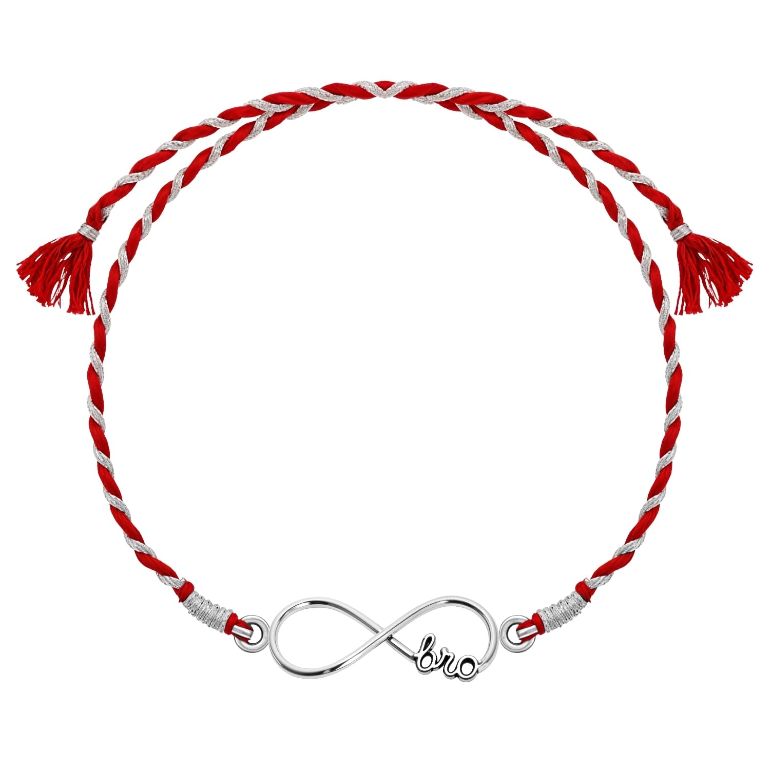 925 Silver Infinity Bro Rakhi | 92.5 Sterling Silver & Stunning Shine | Stylish Rakhi Gift for Men & Boys - Charm 3-image-42