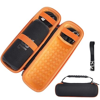 ZORBES Carry Bag for JBL Flip 6 EVA Hard Case for JBL Flip 6 Anti-Scratch Carry Bag for JBL Flip 6 Bluetooth Speaker Portable Carabiner Hard Shell Case with Adjustable Strap & Carabiner