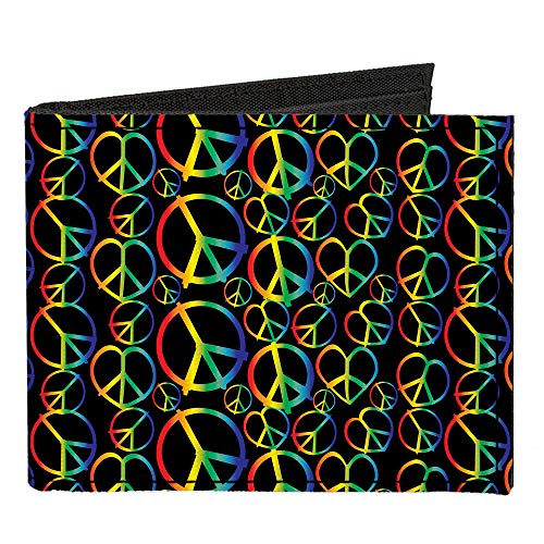 Buckle-Down Men's Standard Canvas Bifold Wallet Peace, 4.0