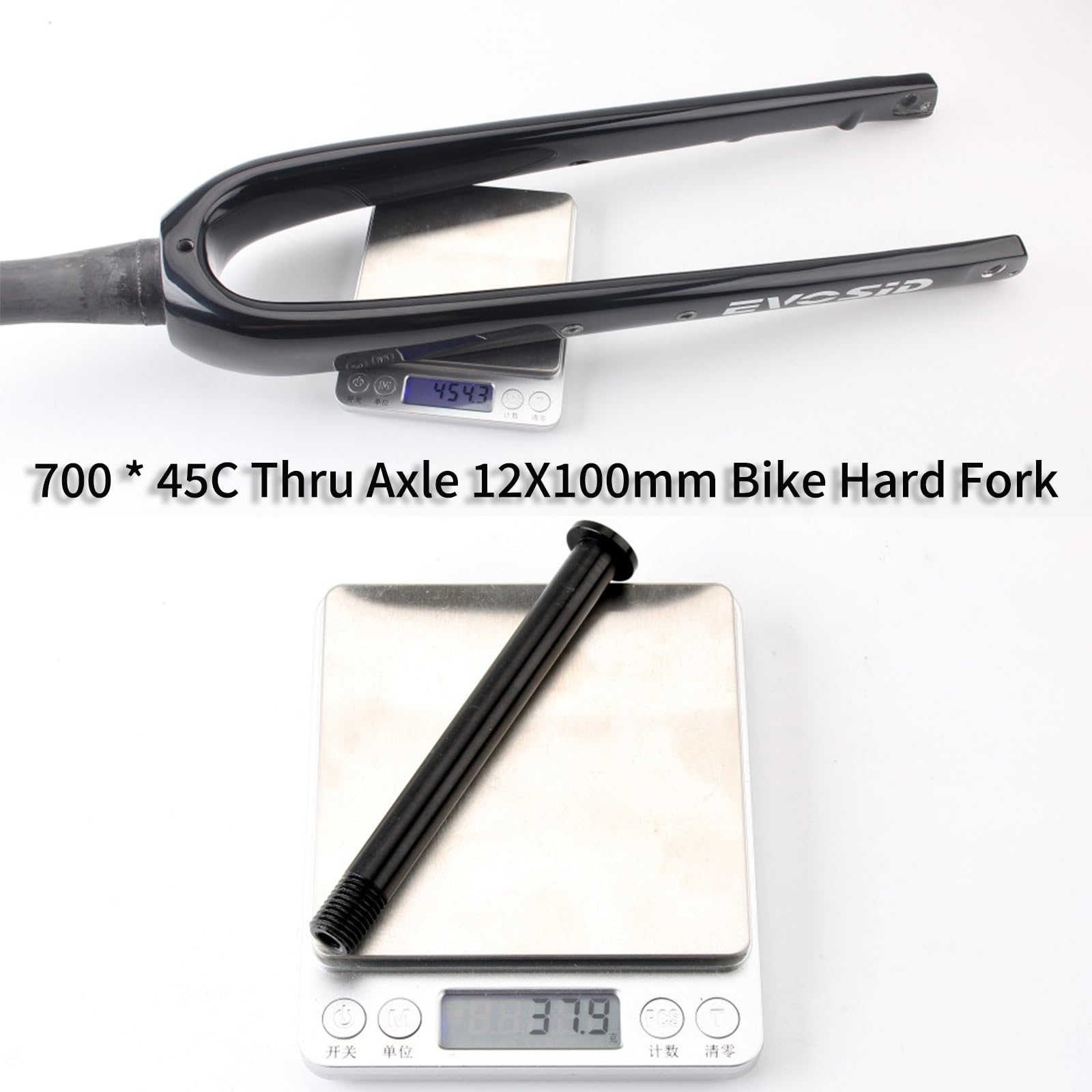 Gravel-Gabel 700C Vollcarbon-Rennrad-Starrgabel QR 9mm/100 * 12mm Steckachse Superleichte Scheibenbremse vorne Hart