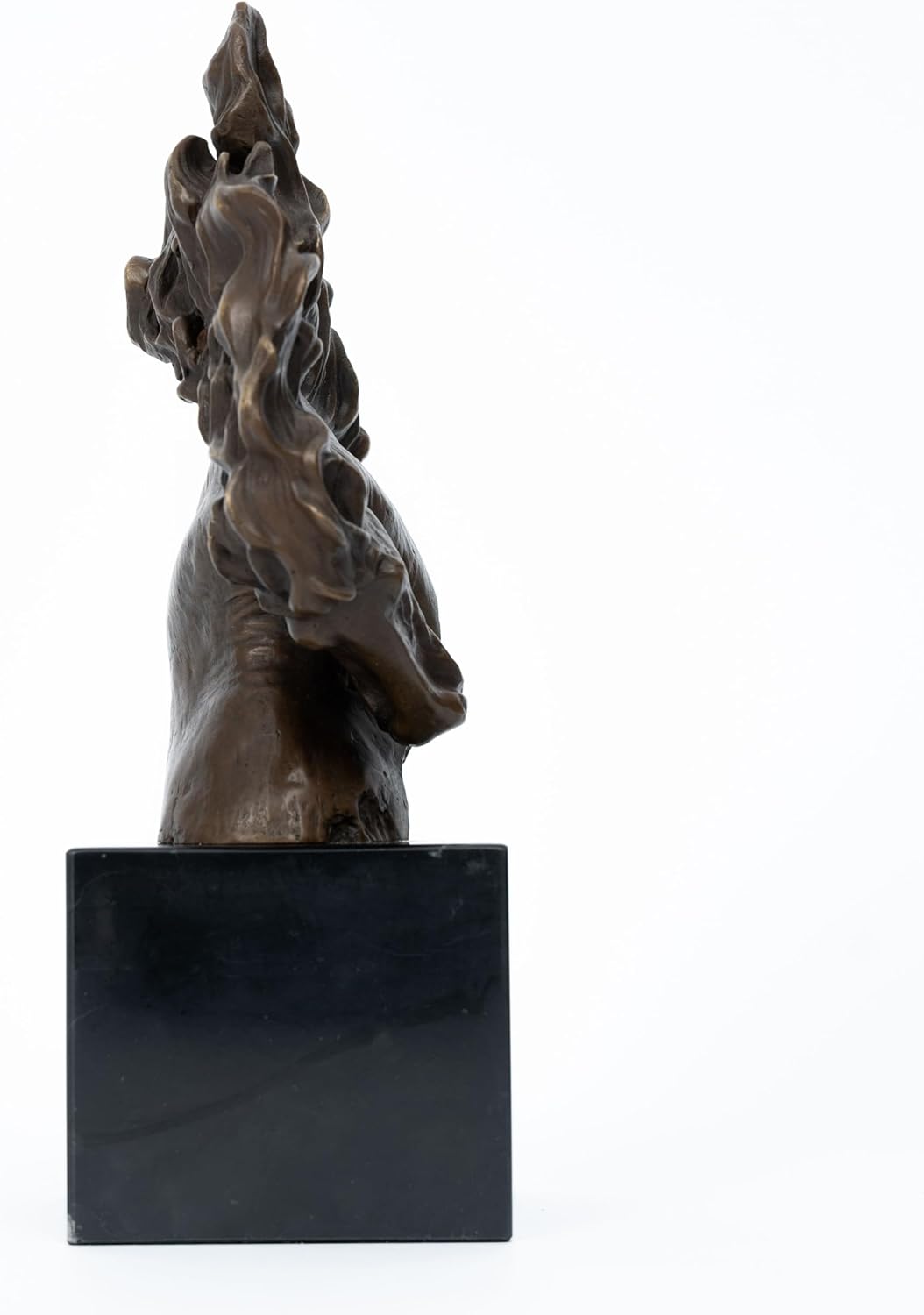 Bronze Horse Head Sculpture with Marble Base – Handmade Equestrian Horse Bust Statue for Home Decor, Office Desk, Art Collectors & Western Gifts – Solid Brass Animal Figurine (10.8 in Bronze)