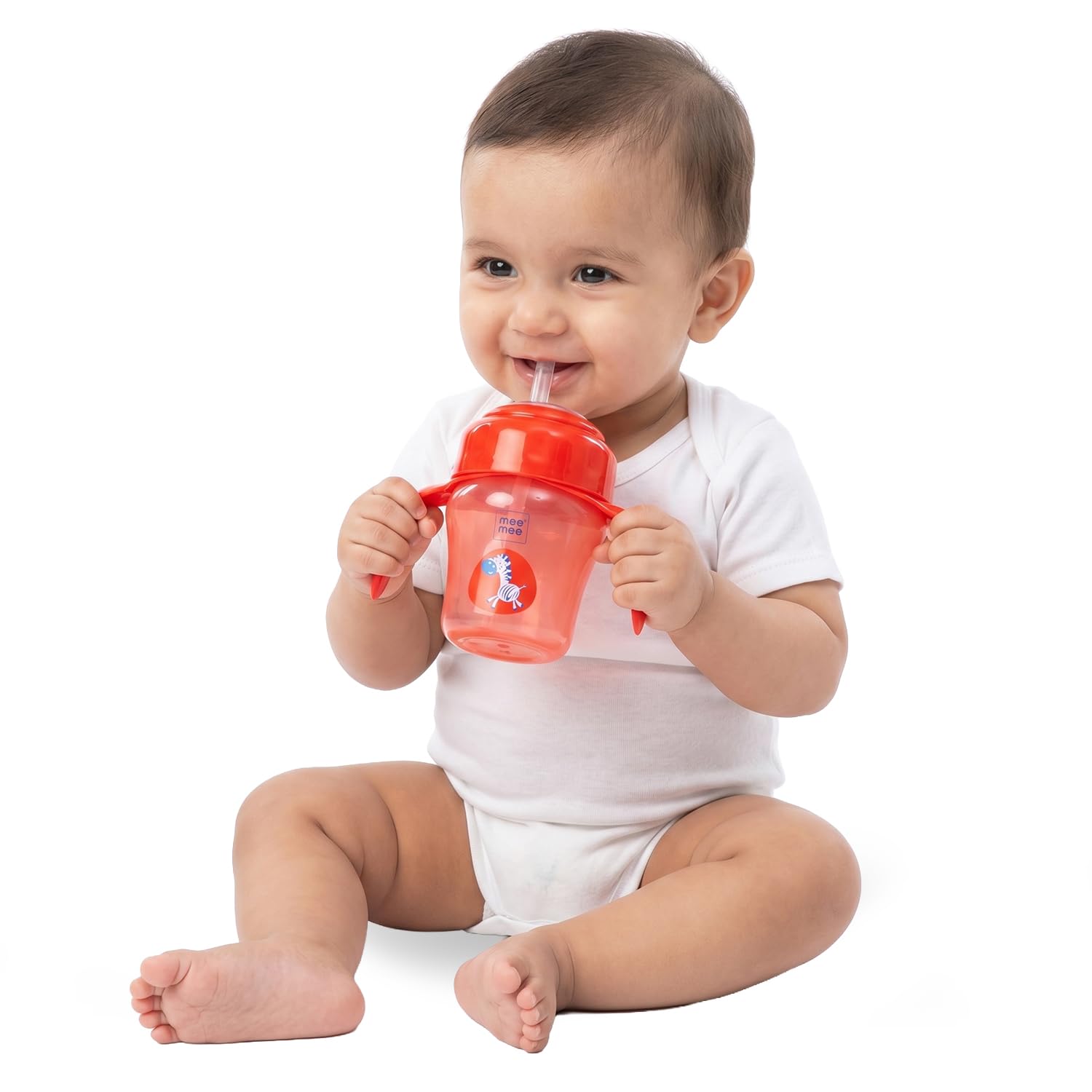 Mee Mee Baby Trainer Sippy Cup | Soft Spout, Leakproof Sipper for Toddlers | Dual Handle for Easy Grip | Lightweight & BPA Free, Red (150 Ml)