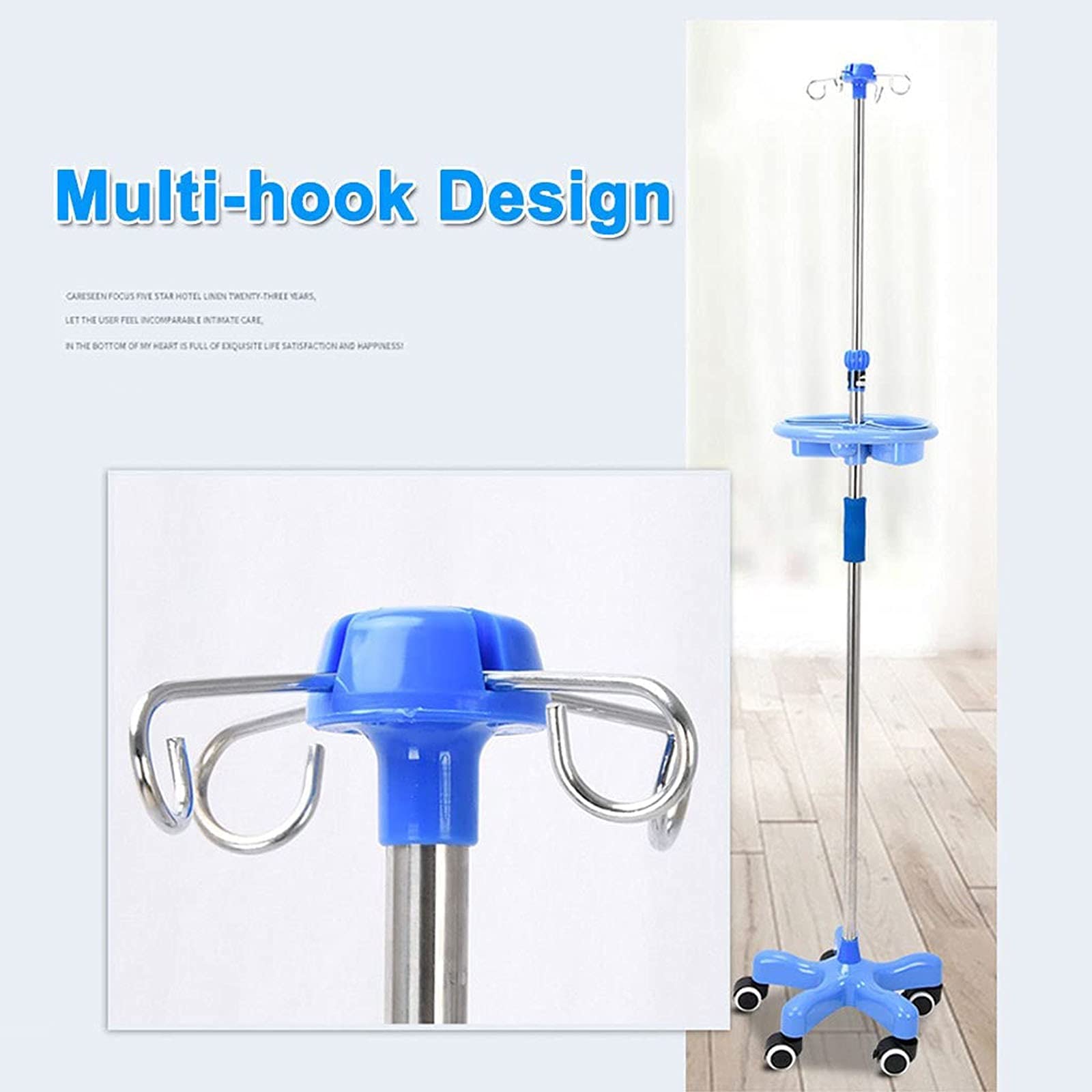 Winter Soporte para suero intravenoso portátil para infusión médica con Ruedas 43~75 Pulgadas Soporte de exhibición de Altura Ajustable - para Hospital, clínica privada y hogar (Size : C)
