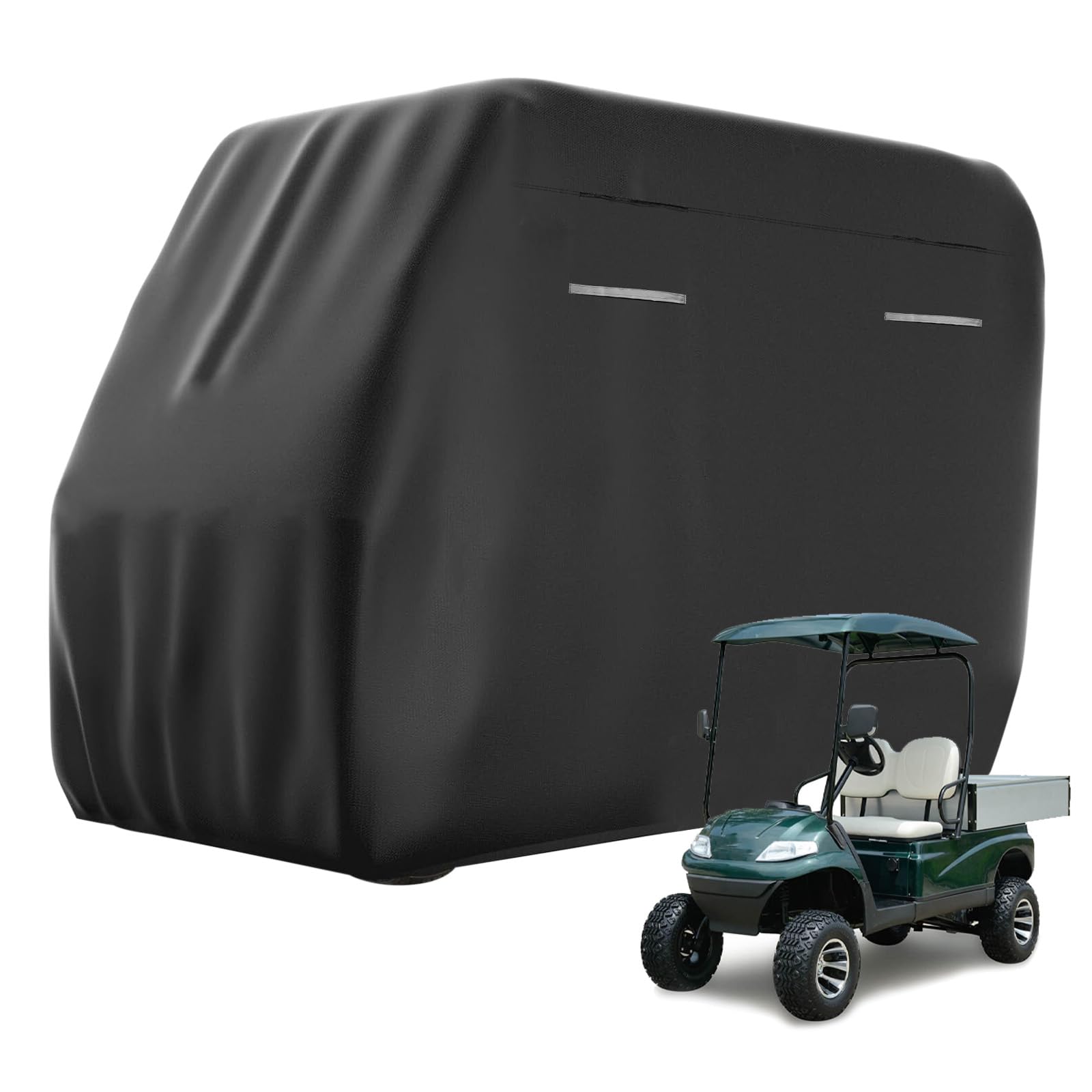 AMBARIGolf Cart Cover Waterproof Windproof Outdoor, Golf Cart Covers 4 Passenger Universal Fit for EZ GO Club Car Yamaha (112''L×48''W×73''H)