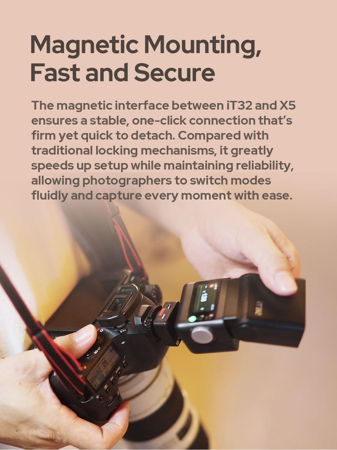 Godox iT32 TTL Camera Flash with X5O Flash Trigger for Olympus Magnetic Detachable,Instant On/Off-Camera Switch,LCD Touchscreen Speedlight,TTL HSS 2.4GHz Wireless Trigger,GN18 1.5s Recycle,Weddings