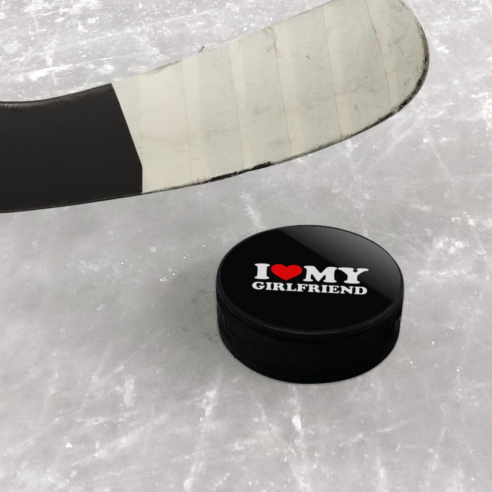 GRAPHICS & MORE I Heart My Girlfriend Ice Hockey Puck