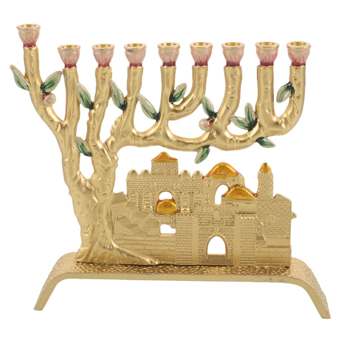 CTRLZS Luxury 9-Branch Hanukkah Light Holder for Jewish Holiday Home Decor Table Candelabra Religious