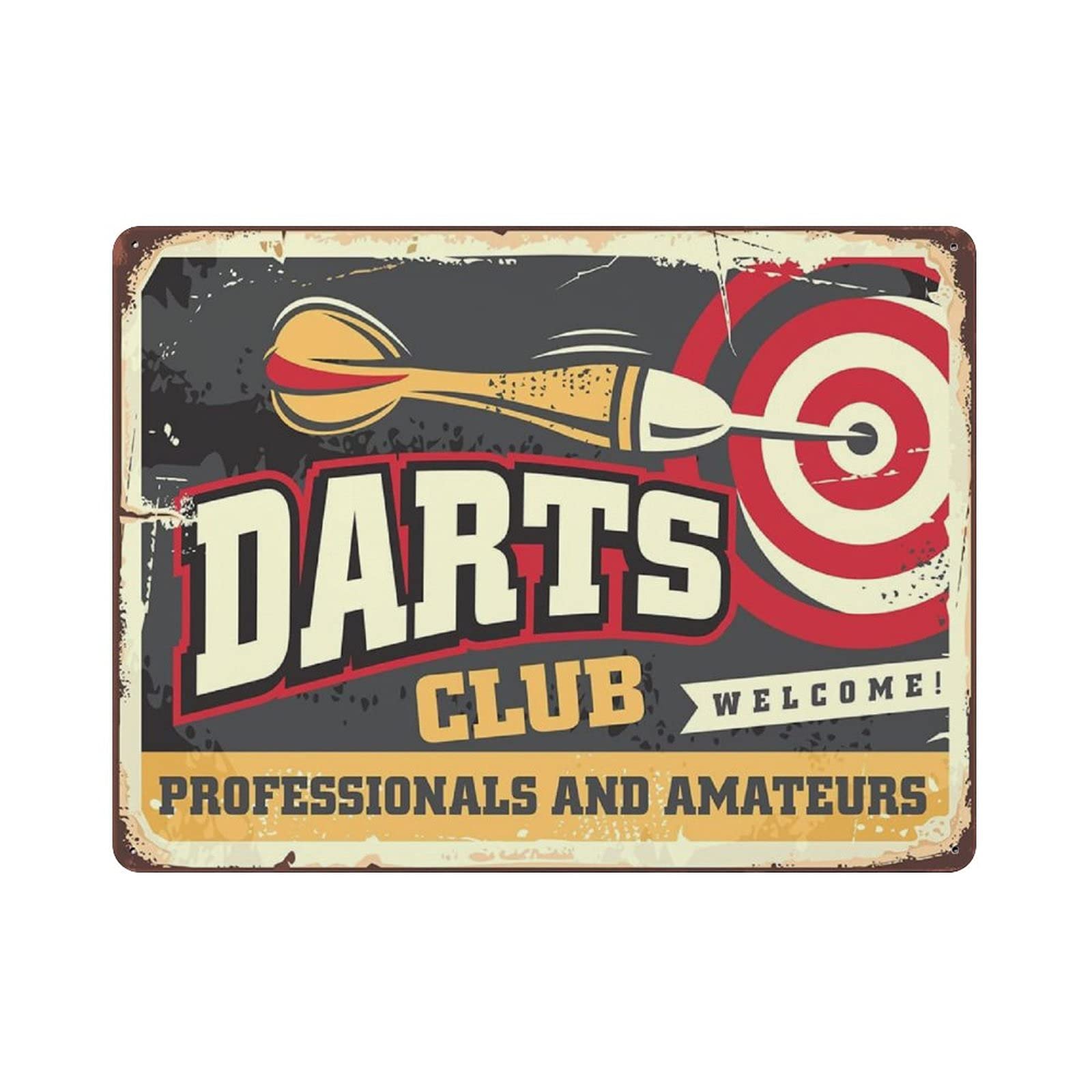 Metal Tin Sign Darts Club Vintage Tin Poster Metal Sign Wall Decoration Country Kitchen Home Garage Decor 12"x16"