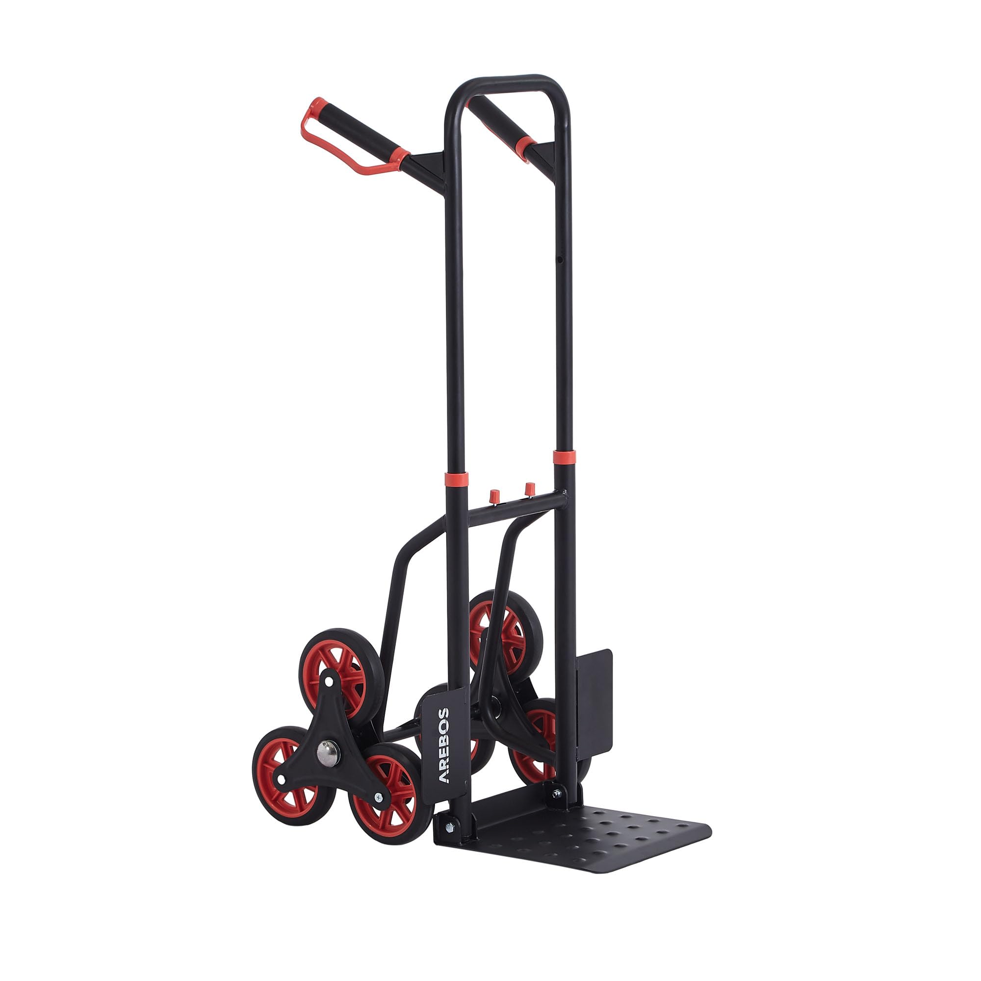Arebos Diable pour Escaliers avec Pneus en Caoutchouc Dur | Chariot de Transport pour Déménagements & Objets Lourds | Noir