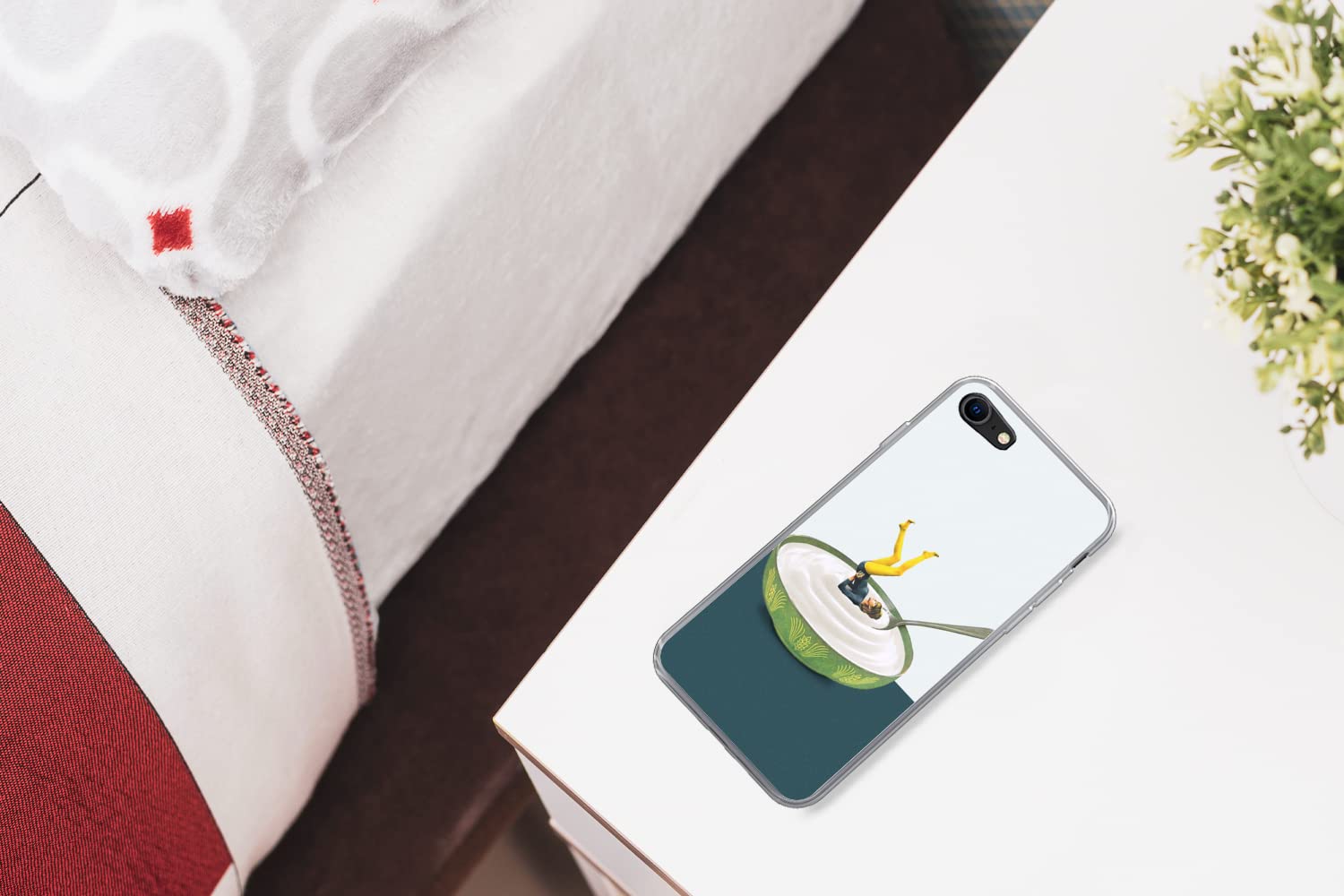 MuchoWow Funda para iPhone SE 2020 - Yogur - Yoga - Retro - Funda de Silicona/Funda Blanda para teléfono móvil