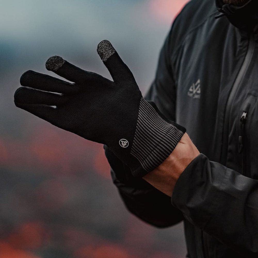 VERJARI® Guanti Impermeabili e Traspiranti per Uomo e Donna | Ideali per Gli Sport all'aperto Come Ciclismo, Escursionismo, Corsa, Golf | Lana Merino | Nero