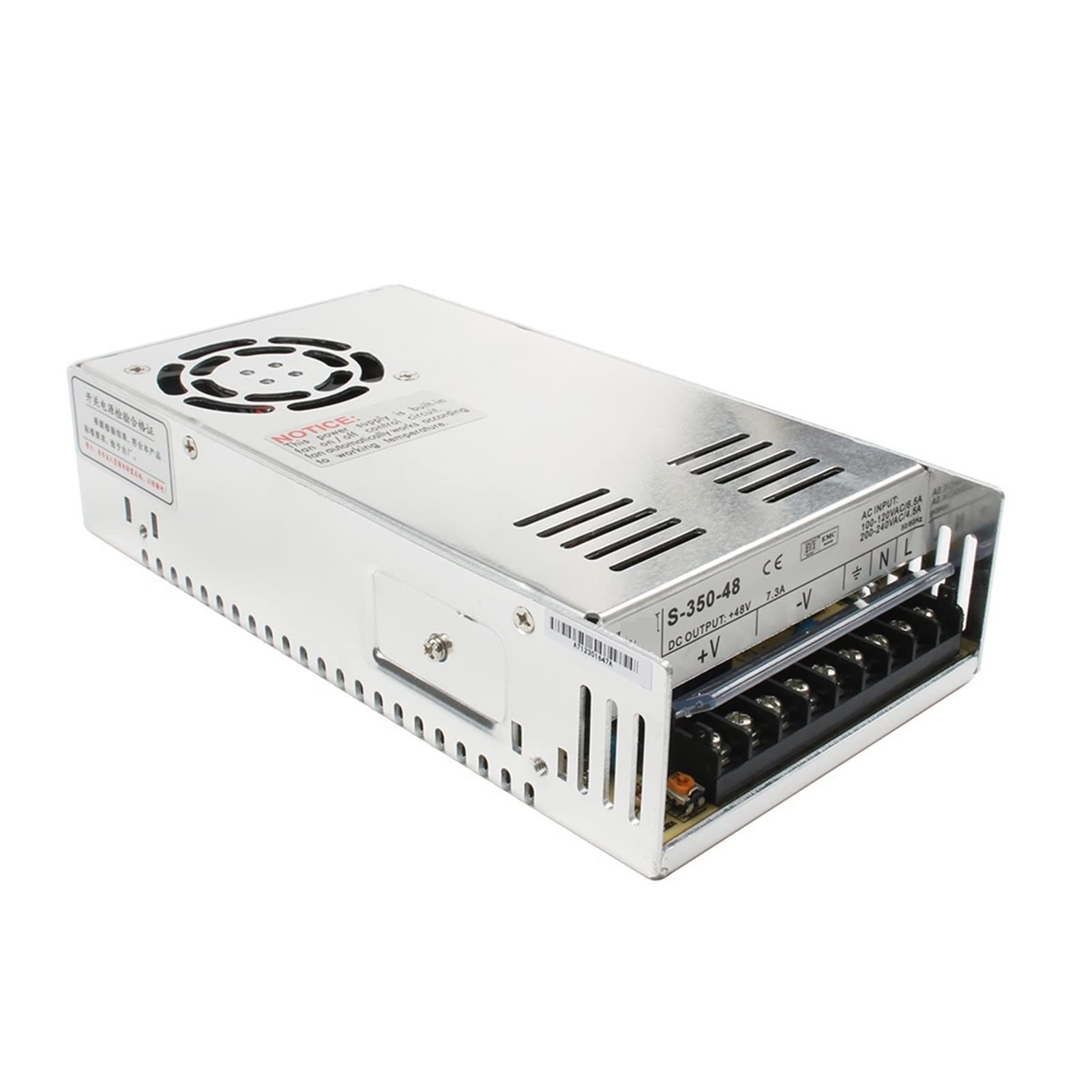 LED-Stromversorgungsschalter 350W 48V 7.3A AC DC-Wandler S-350W 48V Variable DC-Spannungsregler S-350-48 für 3D Drucker, CCTV Computer Labor(7V)