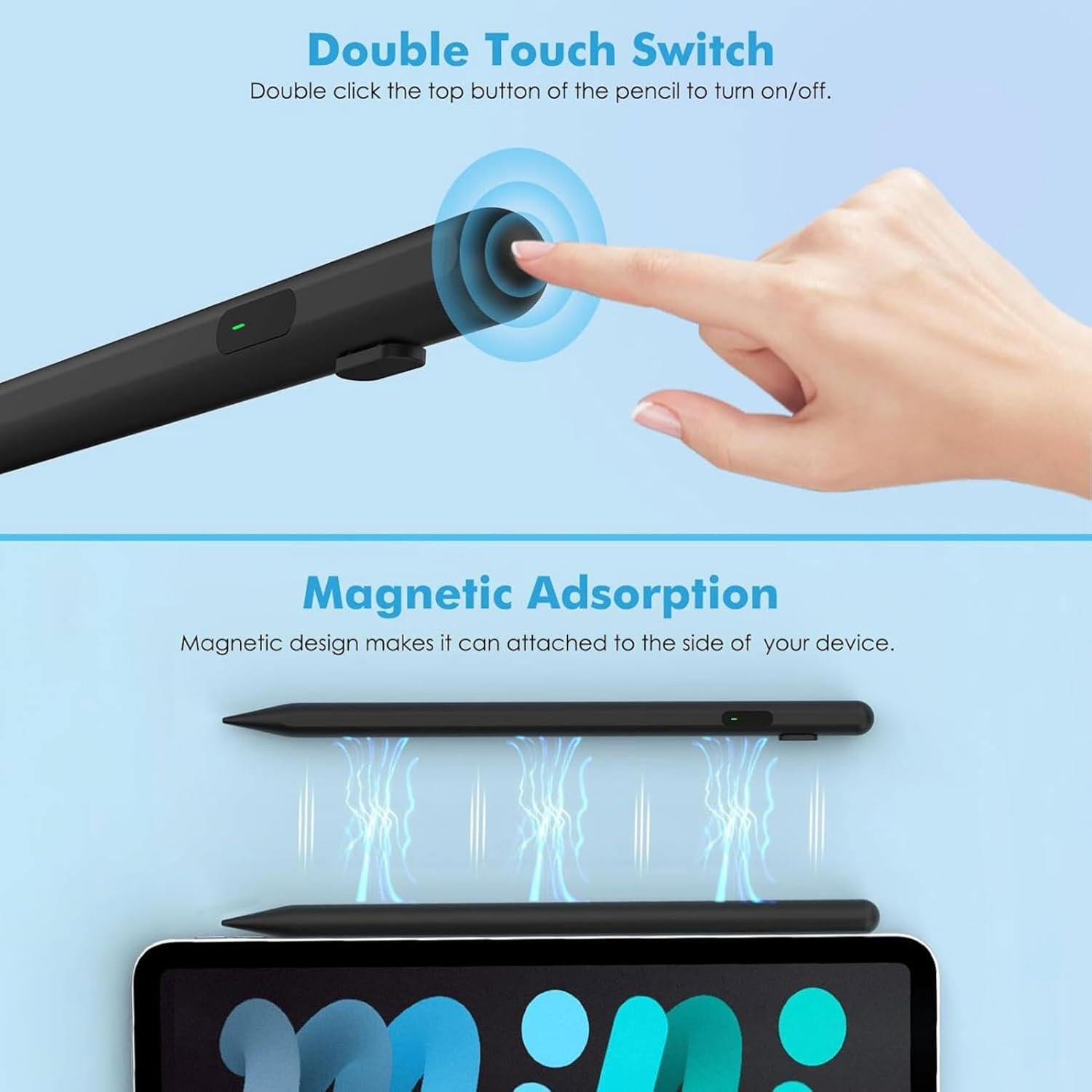 Active Digital Display Stylus Touch Pen Capacitive Compatible with iPhone 16e, Rechargeable Palm Rejection